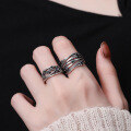 wholesale S925 Sterling Silver Korean Dongdaemun Stylish Zircon Inlaid Irregular Twist Open Ring for Women-0-3