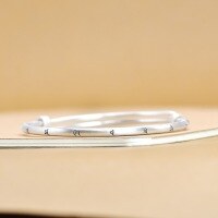wholesale 925 Sterling Silver Six-Character Mantra Push-Pull Bangle for Women, Minimalist Thin Ethnic Style National Trend Handmade Artistic Bracelet-One bracelet (1000084) 925 silver