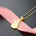 wholesale 925 Sterling Silver Cross-Border Creative Cartoon Bunny Necklace for Women, Super Cute Animal Enamel Pendant Drop-0-3