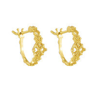 wholesale S925 Sterling Silver Japanese New Arrival Cross Star Pentagram Shining Ray Earrings, Factory Stock Wholesale-Star Hollow Earrings 925 Silver