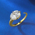 wholesale S925 Gold-Plated Silver Oval 7*9 Solitaire Egg Ring,Ins Style Fashion-0-5