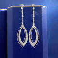 wholesale Metal blue contrasting design fashionable long tassel hollow earrings for women, new 2023-0-5