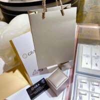 Metal High-Gloss Jewelry Leather Earring Box Necklace Ring Packaging-Moissanite Loose Certificate