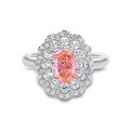 wholesale S925 Sterling Silver Borderless Style Women's Ring with High Carbon Diamond Ice Flower Cut Padparadscha Original Design Collection-0-9
