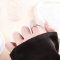 925 Silver Korean Ins Minimalist Four-Leaf Clover Ring, Women's Versatile Tail Ring-0-1