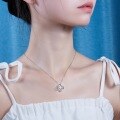 wholesale S925 Silver Necklace Moissanite Pendant Fashion Collarbone Chain Cross-Border Best-Selling Accessories Gift Source Wholesale-0-3