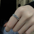 wholesale S925 Sterling Silver European and American Retro Interlocking Chain Open-End Fashion Unisex Ring-0-2