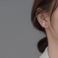 wholesale S925 silver Korean-style colorful resin puppy stud earrings, simple cute and unique earrings for women M02638-0-1