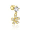 wholesale S925 Sterling Silver European-American Hollow Floral Luxury Shimmering Crystal Earrings for Women-0-4