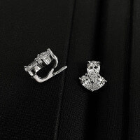 wholesale Metal material first: SP Jewelry New Versatile Universal Setting High Carbon Diamond Fashion Accessories Teardrop 4*6 [Setting Only]-White【P-2841】 8.8*9.3*6.3mm