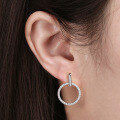 wholesale S925 Sterling Silver Diamond-Studded Hollow Round Earrings Factory Direct Wholesale-0-4