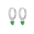 wholesale S925 Sterling Silver Geometric Heart Earrings With Crystals, Cross-border Bestseller, Versatile Ear Cuff-0-9