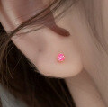 wholesale S925 silver mini synthetic opal earrings, Korean-style elegant mini student ear piercings jewelry M00541-0-6