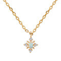 wholesale S925 silver-plated 14K gold Australian opal necklace with a fashionable and minimalist snowflake design-0-1