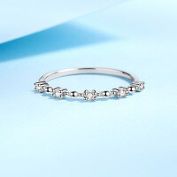 wholesale Pt950 plated S925 silver moissanite ring for women, simulated diamond pinky ring, gift for girlfriend or best friend-7.5 points Moissanite No. 17