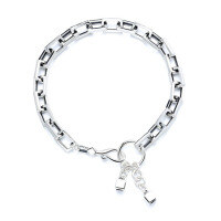 wholesale S925 Sterling Silver Heavy Work O-Link Bracelet, Bold Style, European and American Trendy Streetwear Fashion Hip-Hop Jewelry for Women-082S/approx. 12g 925 silver