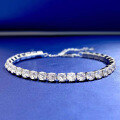 wholesale Stainless Steel New High-Carbon Diamond Full Diamond Bracelet NIS Simulated Diamond 4*4mm Row of Diamond Chain-0-0