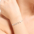 wholesale S925 Sterling Silver Heart Bracelet for Women, Korean Style Minimalist Small Unique Design Silver Bangle, Trendy Versatile Hand Jewelry-0-1