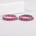 wholesale 18k Gold Plated 925 Sterling Silver with Ruby Crystal Zirconia Stud Earrings, European and American Style Round Hoop Earrings New Arrival-0-0