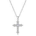 wholesale S925 Sterling Silver European and American Cross Pendant Necklace for Women, Minimalist and Versatile with Zirconia Collarbone Chain-0-6