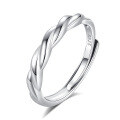 wholesale S925 Sterling Silver Original Design High-end Couple Rings Adjustable Plain Band Rings Valentine's Day Gift-0-27