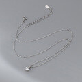 wholesale S925 Silver Nalan Live Sale Super Sparkly Collarbone Chain Sweet Ins Style Exquisite Minimalist Single Diamond Necklace Y02110-0-4