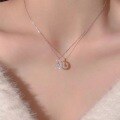 wholesale Metal material cross-border exclusive popular dream star moon necklace for women, lightweight luxury niche collarbone chain Valentine's Day gift for girlfriend-0-2