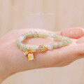 wholesale S925 Sterling Silver Lily of the Valley Bracelet with Hetian Jade Beads, Original Design Women's Minimalist Vintage New Chinese-style Accessories-0-3