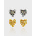 wholesale S925 Sterling Silver Original Niche Design Irregular Versatile Textured Heart Shape Drip Glaze Earrings for Women-0-0