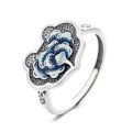 wholesale S925 Sterling Silver Vintage Ruyi Lock Butterfly Bamboo Joint Floral Ancient Pastoral Style Creative Versatile Open Adjustable Ring-0-6