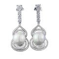 wholesale S925 Sterling Silver 10mm Simulated Pearl Shell Pearl Gourd Stud Earrings, Elegant Style New from Zhuozhifan Jewelry-0-4