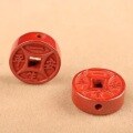 wholesale Metal material natural raw ore imperial cinnabar coin for wealth and lifelong peace DIY hand-woven pendant accessory-0-2