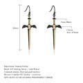 wholesale 925 Silver Dark Series Designer High-End Dagger Gothic Earrings with Natural Gemstones-0-4