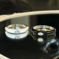 wholesale 925 Sterling Silver Stackable Ring with Black Resin,Ins Unisex Jewelry Wholesale-0-1