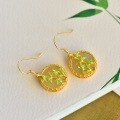 wholesale 925 silver gold-plated antique-style jade earrings with certificate, cheongsam Hanfu bamboo joint cold enamel inlaid Hetian jade earrings-0-5