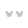 wholesale S925 silver butterfly thread stud earrings, Korean version minimalist and elegant, small and delicate, with diamond accents, sweet earrings M00331-0-4