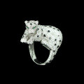 wholesale 925 Silver Gold Plated Ring with High Carbon Diamond, Cartier Panther Black Enamel High-End Jewelry, Exquisite and Versatile Women's Ring-0-3