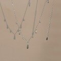wholesale S925 Sterling Silver Korean Style Pendant Zircon Teardrop Necklace for Women, Luxury Fashion Tassel Collarbone Chain with a Premium Feel-0-4