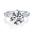 wholesale Platinum, 5 Carat Luxurious Pigeon Egg Exquisite Six-Prong Classic D Color Moissanite Ring-0-0