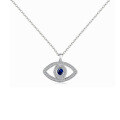 wholesale 925 Sterling Silver Evil Eye Necklace with Zircon, Niche Luxury High-End European and American Foreign Trade Jewelry Wholesale-0-7