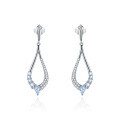 wholesale 925 Silver Exquisite Series Blue Topaz Earrings, Luxury High-End Natural Gemstone Ear Studs and Drops-0-5