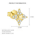 wholesale S925 Sterling Silver Star Flash Zircon Zircon Earrings For Women,。-0-6