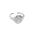 wholesale S925 Sterling Silver Geometric Floral Open Ring for Women, Korean Version, Minimalist, Versatile, and Niche on Ins-0-5