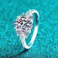 S925 Sterling Silver Moissanite Women's Ring, Luxury Festive Gift-0-0