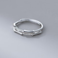 wholesale S925 Sterling Silver Fresh and Sweet Ins-Style Minimalist Exquisite Double-Layer Bamboo Joint Ring R02840-0-0