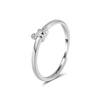 wholesale 925 Sterling Silver Geometric Zircon Jewelry For Women-925 sterling silver, white gold opening, adjustable 1.33g 925 silver