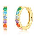 wholesale S925 Silver New European and American Rainbow Series Stylish Trendy Colorful Zircon Earrings for Women Wholesale Customization-0-5