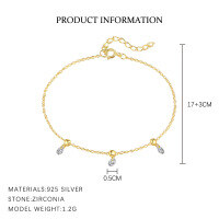 wholesale S925 Sterling Silver Round Zircon Stud Earrings For Women,。-L875-Gold 925 Silver