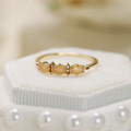 wholesale S925 sterling silver gold-plated jewelry new small designer-style fresh orange moonstone ring-0-0