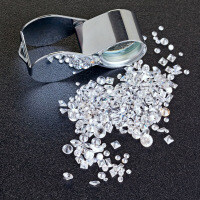 Metal Material, Wholesale Moissanite D-EF VVS 0.8-3.0mm Round Hearts and Arrows Loose Stones.-DF color  2.7mm (approximately 15 beads per carat)